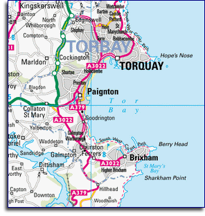 Torbay Dog Walks - map of Torbay, Devon